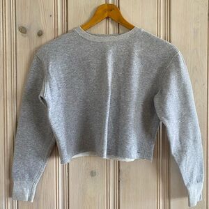 American Eagle Cropped Gray Sweatshirt - Original Rough Cut
